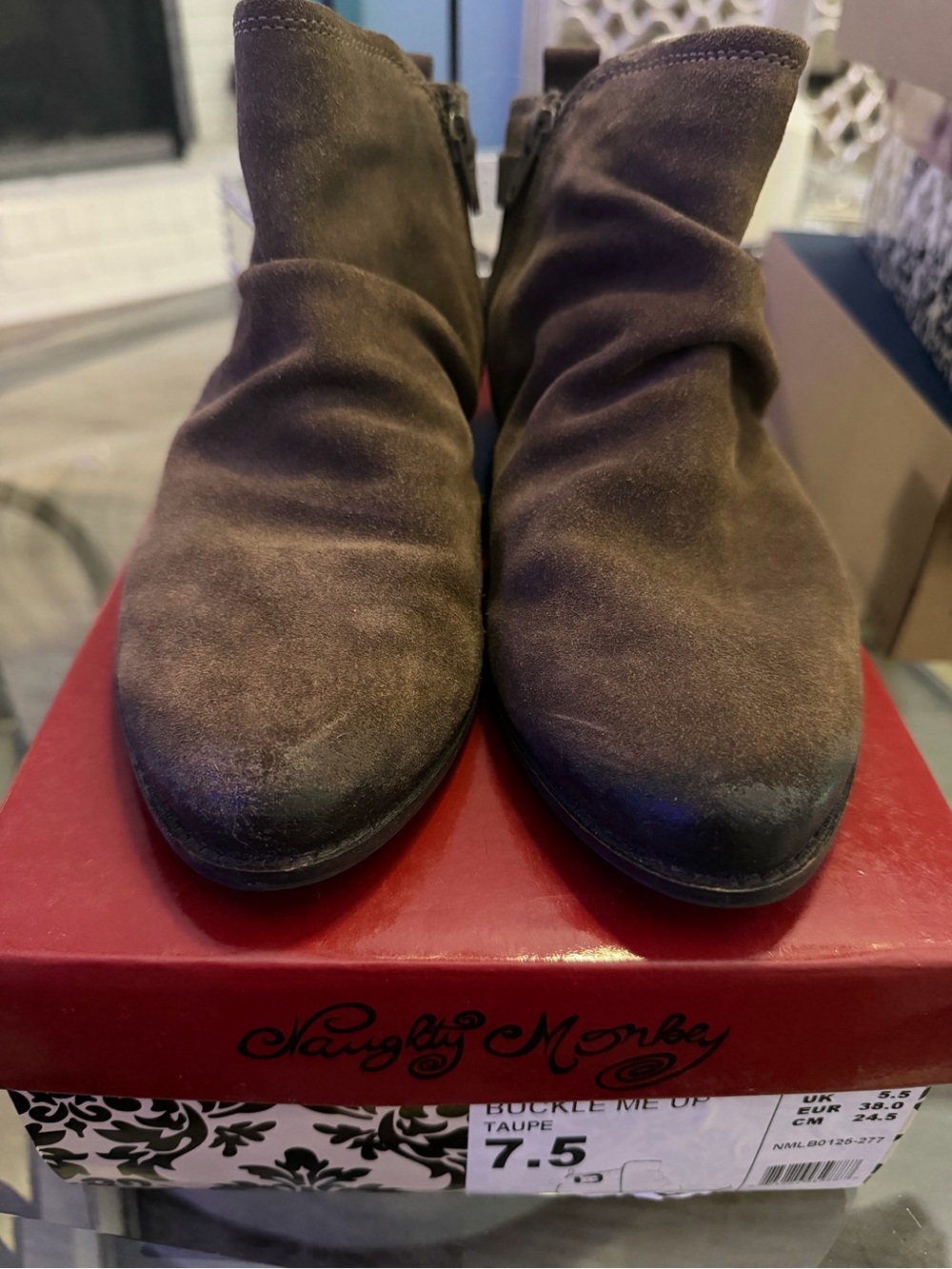 naughty monkey Taupe Suede Ankle Boots